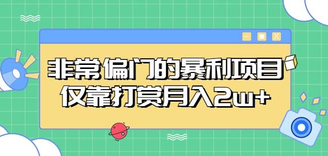 非常偏门的暴利项目，仅靠打赏月入2w+(一部手机轻松实现月入2w+的偏门暴利项目)