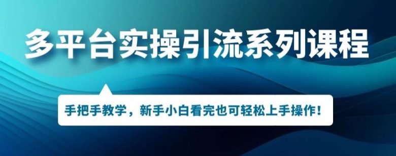 多平台引流实操系列课程,新手小白看完也可轻松上手进行引流操作(多平台引流实操系列课程,新手小白也能轻松上手) 多平台引流实操系列课程,新手小白看完也可轻松上手进行引流操作(多平台引流实操系列课程,新手小白也能轻松上手)