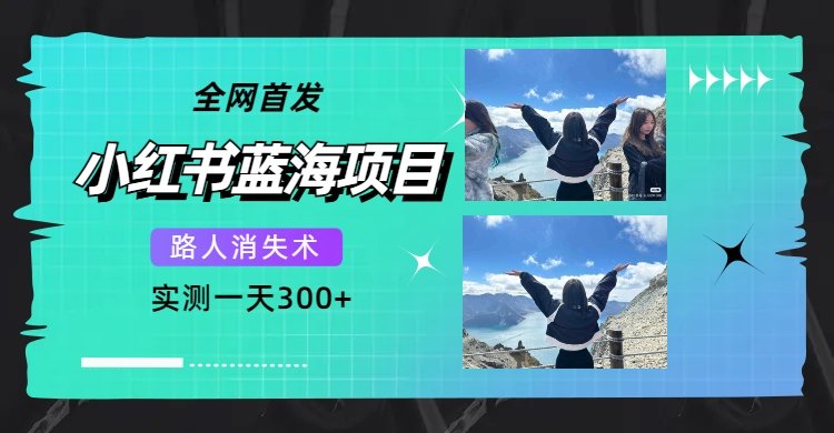 全网首发,小红书蓝海项目,路人消失术,实测一天300+(教程+工具)(探索小红书蓝海项目路人消失术助力社交媒体照片美化)