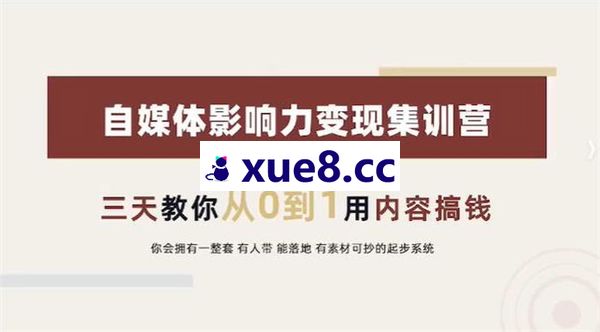 大漂亮《自媒体影响力变现集训营》