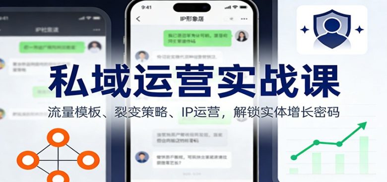 私域运营实战课:流量模板、裂变策略、 IP运营,解锁实体增长密码