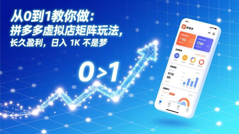 从0到1教你做：拼多多虚拟店矩阵玩法，长久盈利，日入 1K 不是梦