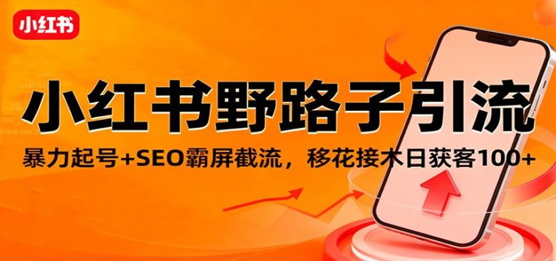 小红书野路子引流,暴力起号+SEO霸屏截流,移花接木日获客100+