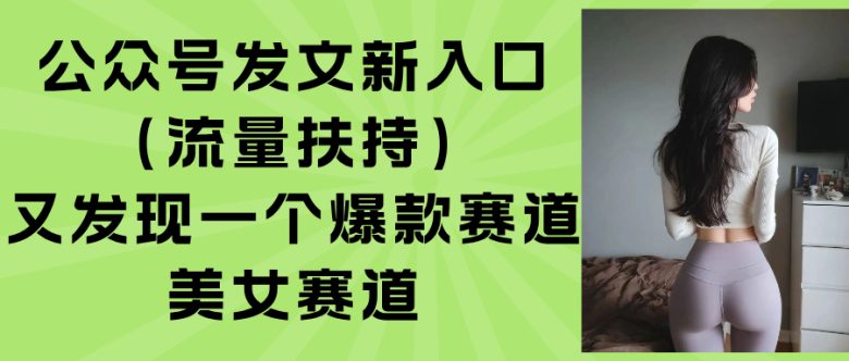 公众号发文新入口（流量扶持），又发现一个爆款赛道：美女赛道