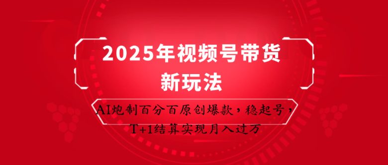 2025年视频号带货新玩法:AI炮制百分百原创爆款,稳起号,T+1结算实现月入过万