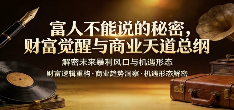 富人不能说的秘密,财富觉醒与商业天道总纲,解密未来暴利风口与机遇形态