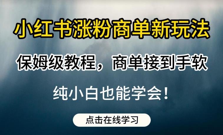 小红书涨粉商单新玩法,保姆级教程,商单接到手软,纯小白也能学会【揭秘】(小红书涨粉商单新玩法揭秘保姆级教程助你轻松接单)