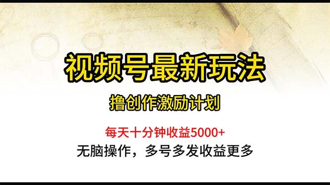 视频号最新玩法,每日一小时月入5000+ 视频号最新玩法,每日一小时月入5000+