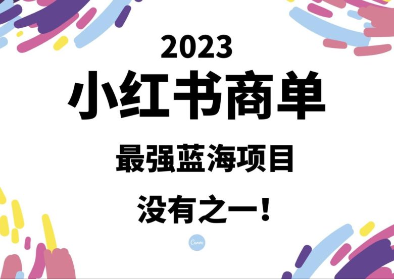小红书商单，2023最强蓝海项目，没有之一！(探索小红书商单项目2023年最强蓝海商机揭秘)