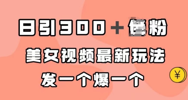 日引300+男粉,美女视频最新玩法,发一个爆一个【揭秘】