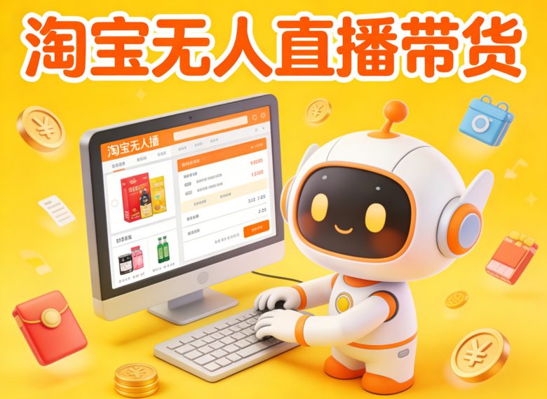 淘宝无人直播带货,24小时自动卖货,月佣金1W+,不违规不封号,不用露脸