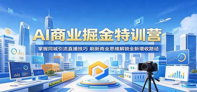 AI商业掘金特训营:掌握同城引流直播技巧,刷新商业思维解锁全新增收路径