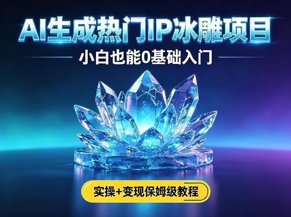 AI生成热门ip冰雕项目,小白也能0基础入门,实操+变现保姆级教程