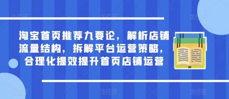 淘宝首页推荐九要论，解析店铺流量结构，拆解平台运营策略，合理化提效提升首页店铺运营(淘宝首页推荐九要论深度解析店铺流量与运营策略)
