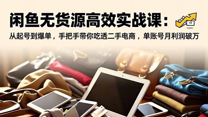 闲鱼无货源高效实战课：从起号到爆单，手把手带你吃透二手电商，单账号月利润破万