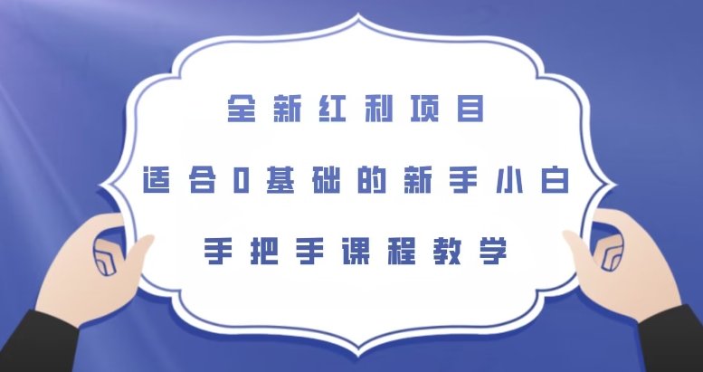 全新红利项目，适合0基础的新手小白，手把手课程教学【揭秘】(全新红利项目，新手小白也能轻松上手)