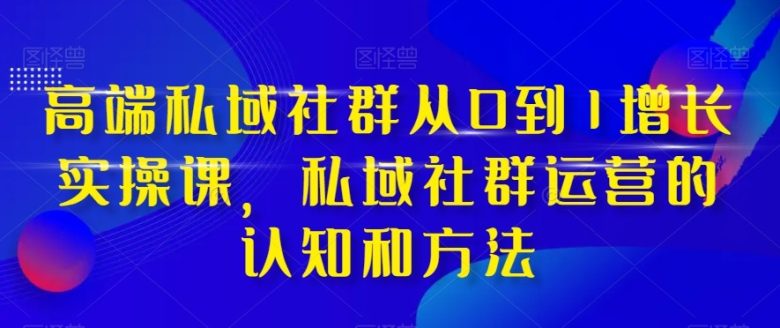 高端私域社群从0到1增长实战课，私域社群运营的认知和方法（37节课）(全面解析高端私域社群运营策略与实战技巧)