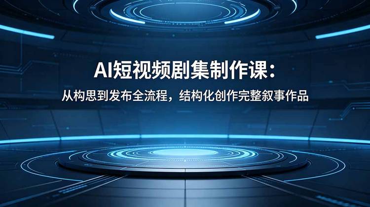 AI短视频剧集制作课：从构思到发布全流程，结构化创作完整叙事作品