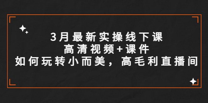 3月最新实操线下课高清视频+课件，如何玩转小而美，高毛利直播间(2023哈哥线下实操课程实操为主，高毛利为目标)