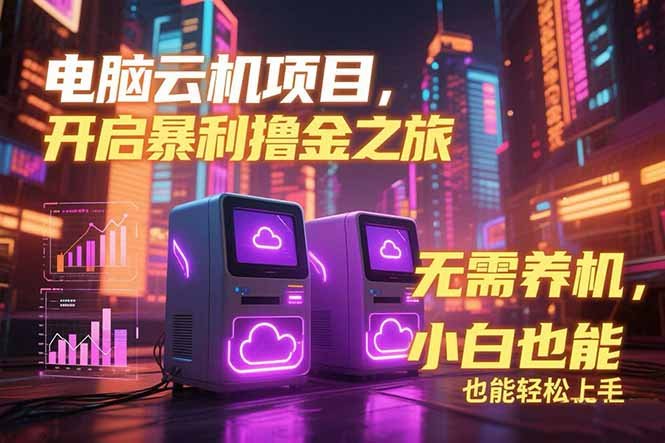 电脑云机项目 暴力撸金玩法,不需要养机 配置没有要求 单机100个窗口一…