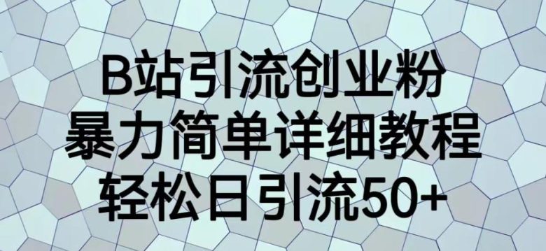 B站引流创业粉，暴力简单详细教程，轻松日引流50+【揭秘】(揭秘B站引流创业粉的暴力简单详细教程)