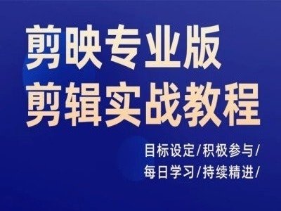 剪映专业版剪辑实战教程,目标设定/积极参与/每日学习/持续精进 剪映专业版剪辑实战教程,目标设定/积极参与/每日学习/持续精进