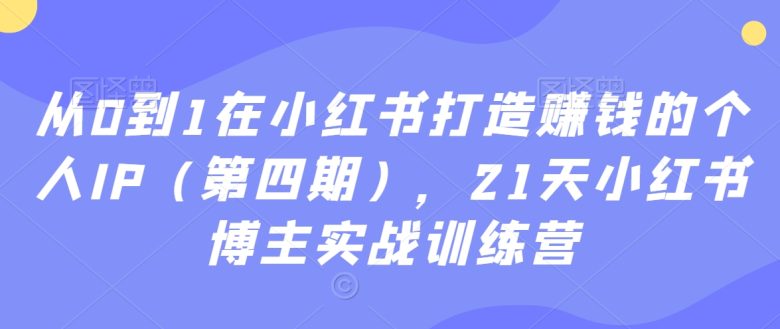 ,21天小红书博主实战训练营 ,21天小红书博主实战训练营