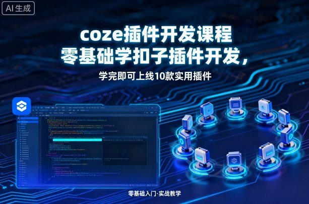 coze插件开发课程,零基础学扣子插件开发,学完即可上线10款实用插件