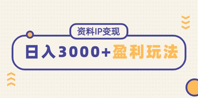 资料IP变现，能稳定日赚3000起的持续性盈利玩法(深度解析资料IP变现项目的盈利模式和营销策略)
