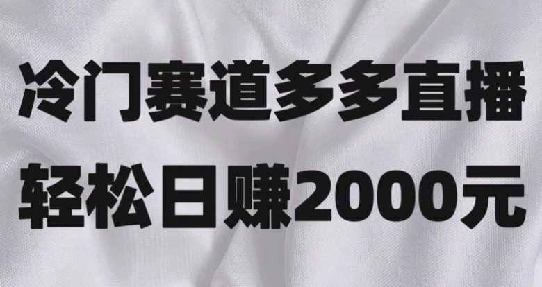 冷门赛道拼多多直播，简单念稿子，日收益2000＋【揭秘】(揭秘拼多多直播简单念稿子，日收益2000＋)