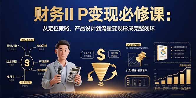 财务IP变现必修课:从定位策略、产品设计到流量变现形成完整闭环