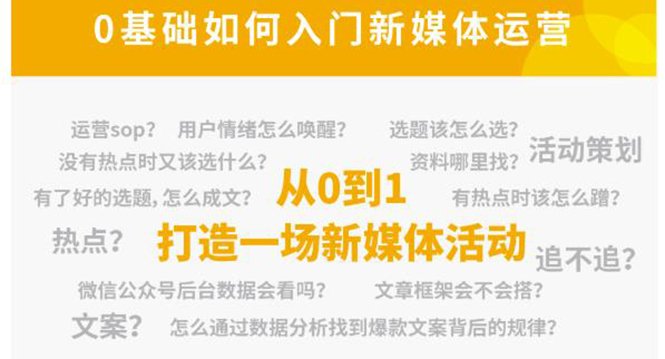 新媒体运营系列课，课程零基础入门，解锁高薪职业必备的四项技能(解锁高薪职业必备技能，成为新媒体运营高手！)