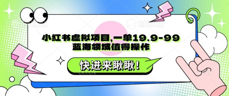 小红书虚拟项目，一单19.9-99，蓝海领域值得操作(小红书虚拟项目操作指南从定价到引流的全方位解析)