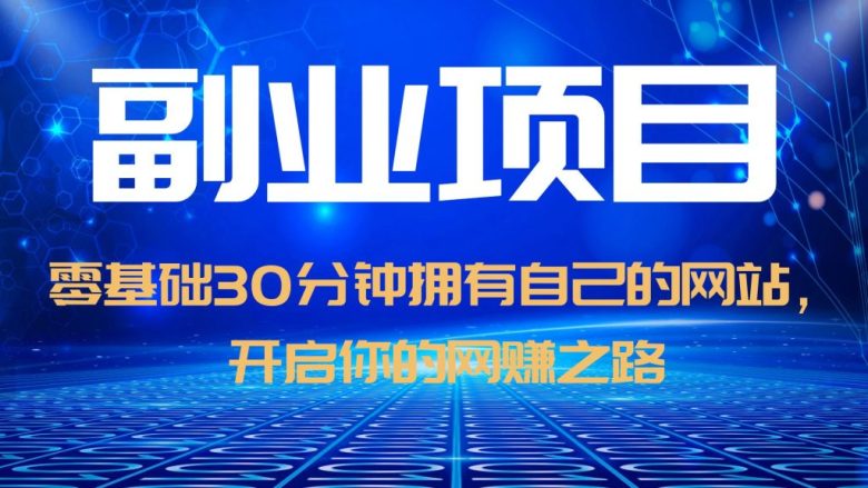 零基础30分钟拥有自己的网站，日赚1000+，开启你的网赚之路（教程+源码）(零基础30分钟拥有自己的网站，掌握网赚秘诀)