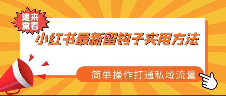 小红书最新留钩子实用方法，简单操作打通私域流量(小红书最新留钩子实用方法简单操作打通私域流量)