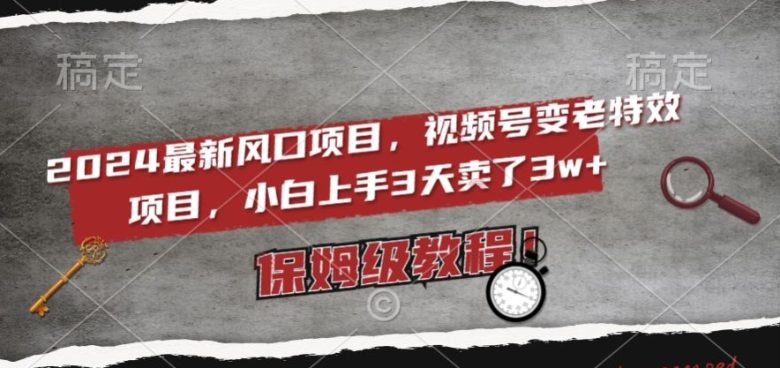 2024最新风口项目,视频号变老特效项目,电脑小白上手3天卖了3w+,保姆级教程【揭秘】 2024最新风口项目,视频号变老特效项目,电脑小白上手3天卖了3w+,保姆级教程【揭秘】