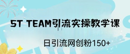 ST TEAM引流实操课，日引流网创粉100+(ST TEAM实操引流课日引流网创粉100+的有效方法)