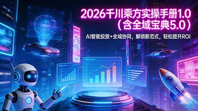2026 千川乘方实操手册 1.0(含全域宝典 5.0)AI 智能投放+全域协同,解锁新范式,轻松提升ROI