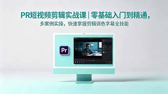 PR短视频剪辑实战课｜零基础入门到精通，多案例实操，快速掌握剪辑调色字幕全技能