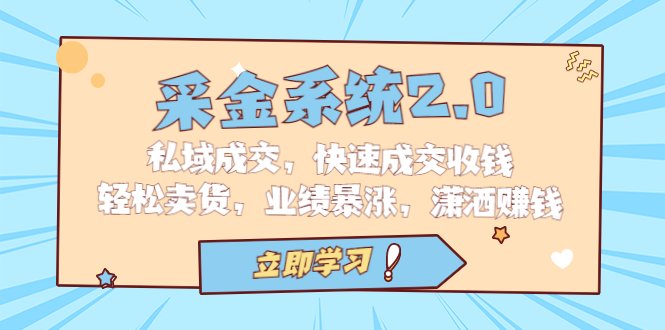 采金 系统2.0,私域成交,快速成交收钱,轻松卖货,业绩暴涨,潇洒赚钱 采金 系统2.0,私域成交,快速成交收钱,轻松卖货,业绩暴涨,潇洒赚钱
