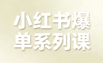 小红书爆单系列课,聚焦小红书电商全链路增长
