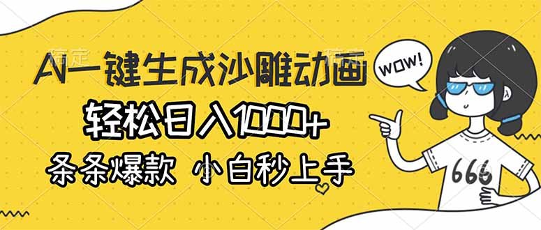 AI一键生成沙雕动画,轻松日入1000+,条条爆款,小白秒上手