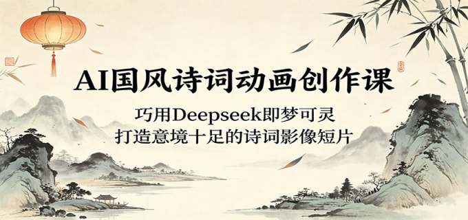AI国风诗词动画创作课：巧用Deepseek即梦可灵，打造意境十足的诗词影像短片