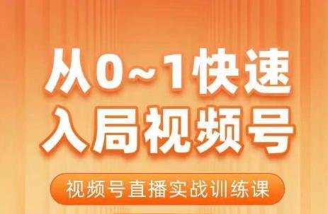 从0-1快速入局视频号课程，视频号直播实战训练课(全面解析视频号直播运营策略与实战技巧)