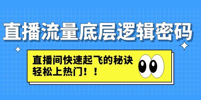 直播流量底层逻辑密码：直播间快速起飞的秘诀，轻松上热门(揭秘直播流量增长秘诀从底层逻辑到实战技巧一网打尽)