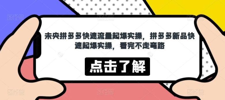 未央拼多多快速流量起爆实操，拼多多新品快速起爆实操，看完不走弯路(掌握拼多多推广秘诀，实现店铺流量与新品双增长)