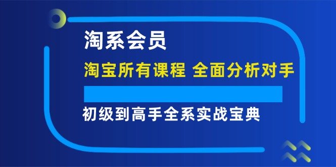 淘系会员初级到高手全系实战宝典【淘宝所有课程,全面分析对手】 淘系会员初级到高手全系实战宝典【淘宝所有课程,全面分析对手】