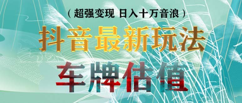 抖音最新无人直播变现直播车牌估值玩法项目 轻松日赚几百+【详细玩法教程】(抖音无人直播车牌估值项目轻松日赚几百的详细教程)