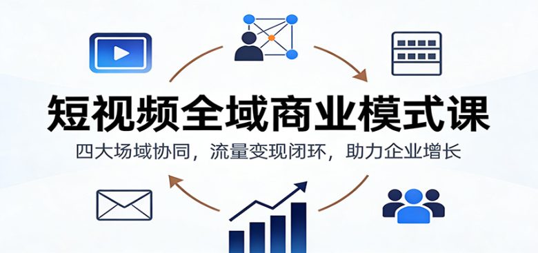 短视频全域商业模式课:四大场域协同,流量变现闭环,助力企业增长