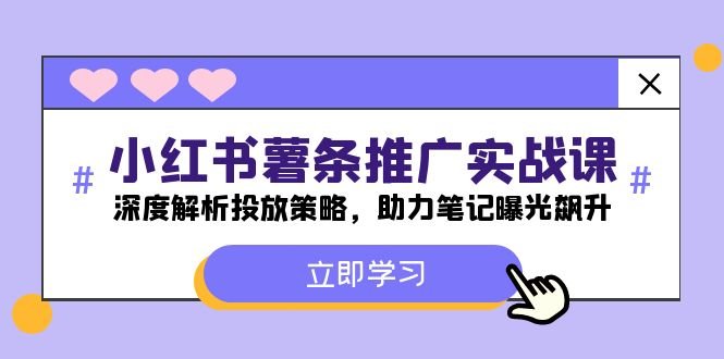 小红书-薯条推广实战课:深度解析投放策略,助力笔记曝光飙升 小红书-薯条推广实战课:深度解析投放策略,助力笔记曝光飙升